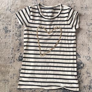 Black and cream striped t shirt